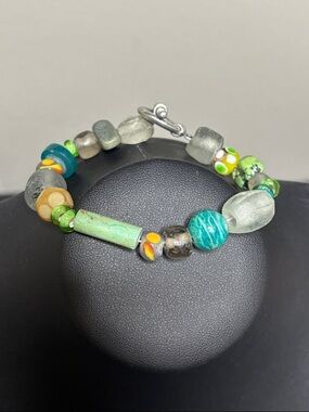 Glass Sea Life Nautical Colors Beaded Bracelet